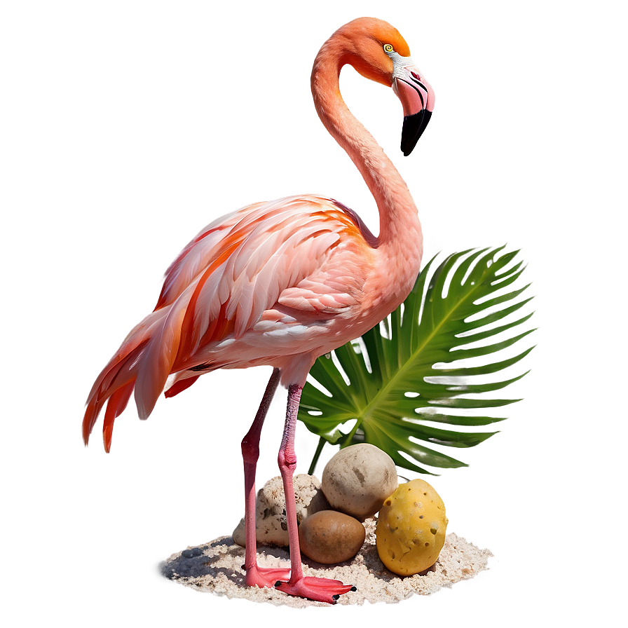 Flamingo And Tropical Beach Sunset Png 19