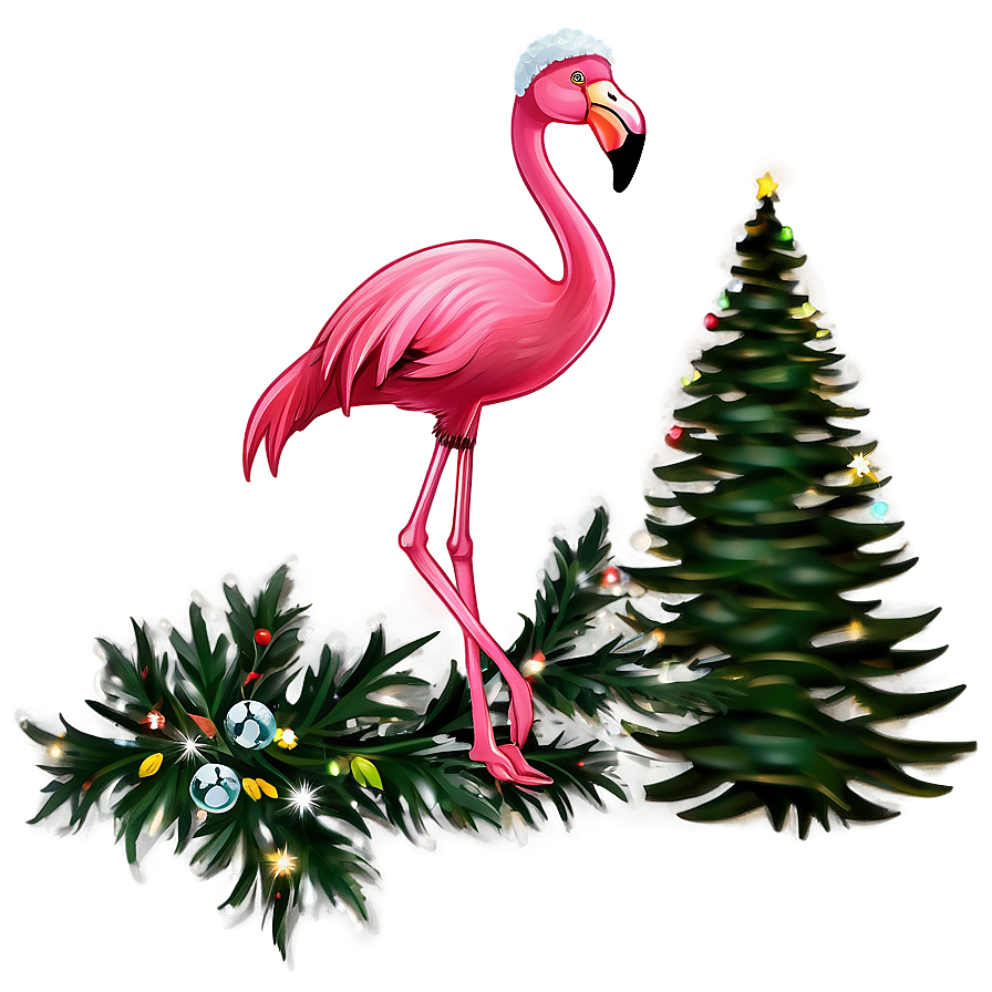 Flamingo Christmas Theme Png Rxk