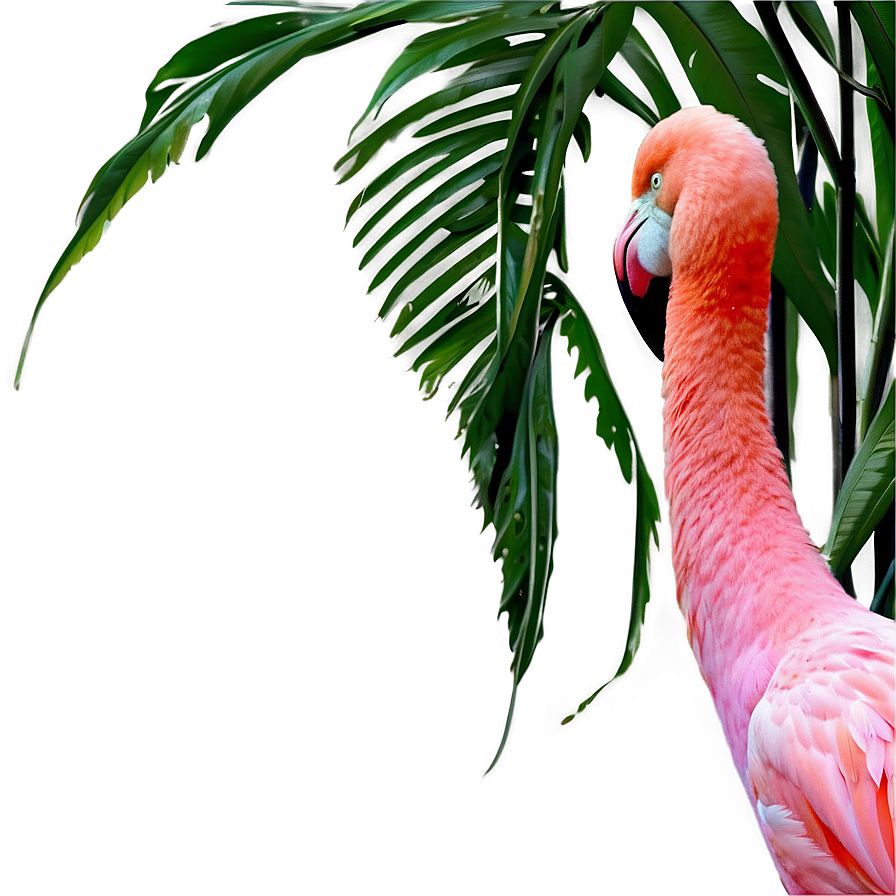 Flamingo Peeking Through Leaves Png 11