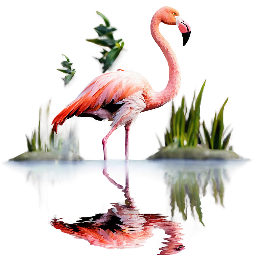 Flamingo Reflection In Water Png Rlg27