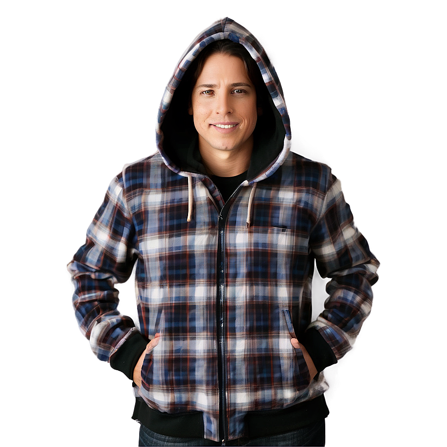 Flannel Sleeved Hoodie Png Yde