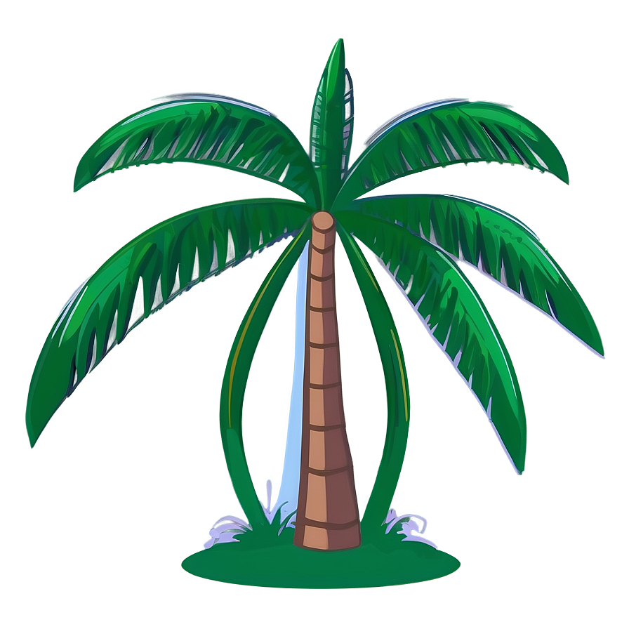 Flat Design Cartoon Palm Tree Png 10