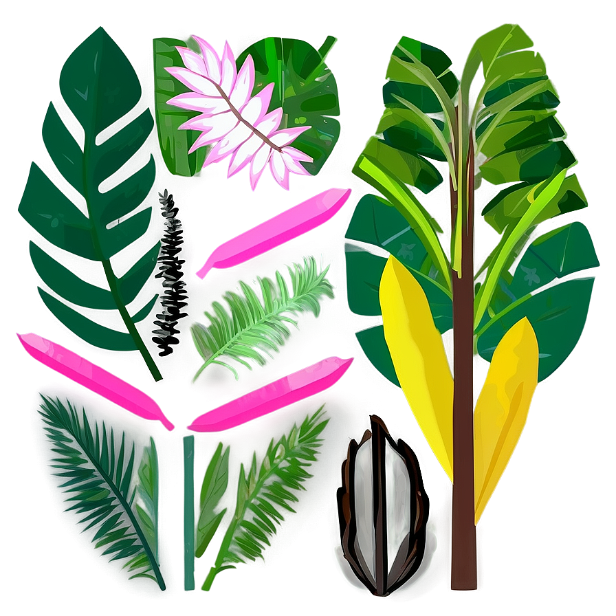 Flat Design Palm Leaves Png 64