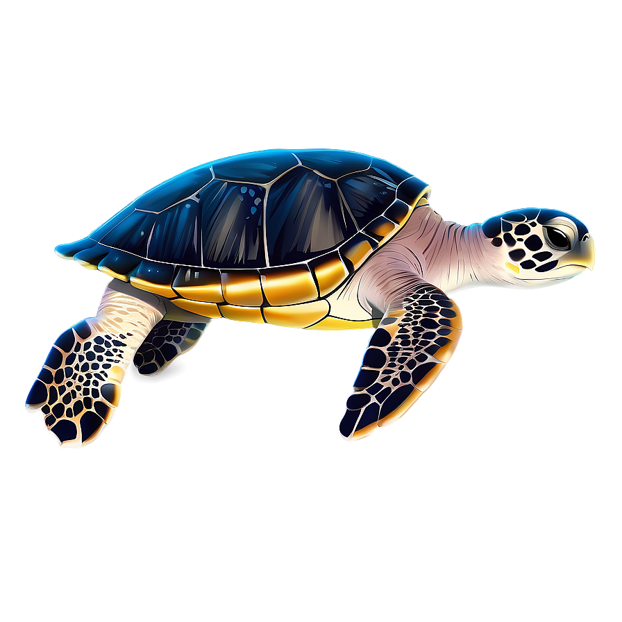 Flatback Sea Turtle Illustration Png Dcj25