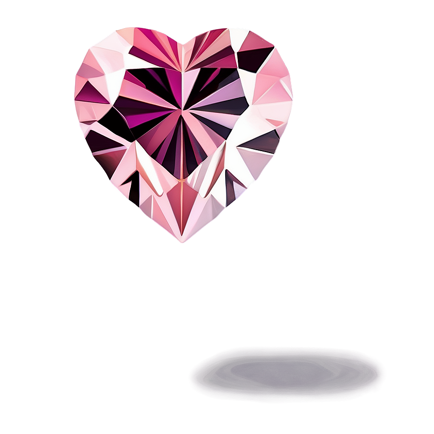 Flawless Pink Diamond Heart Illustration Png 31