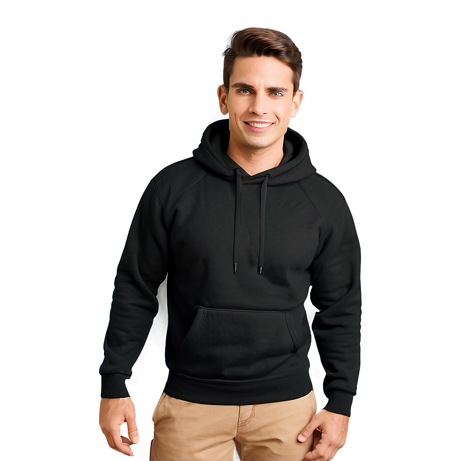 Fleece-lined Black Sweatshirt Comfort Png 06272024