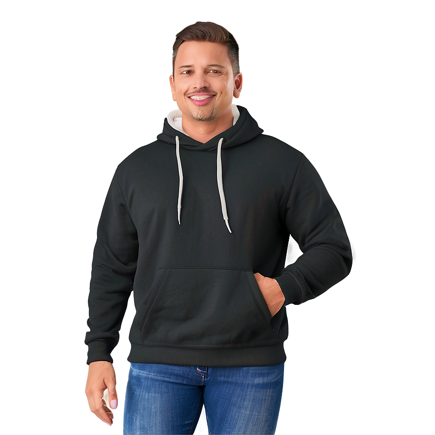 Fleece-lined Black Sweatshirt Comfort Png 06272024