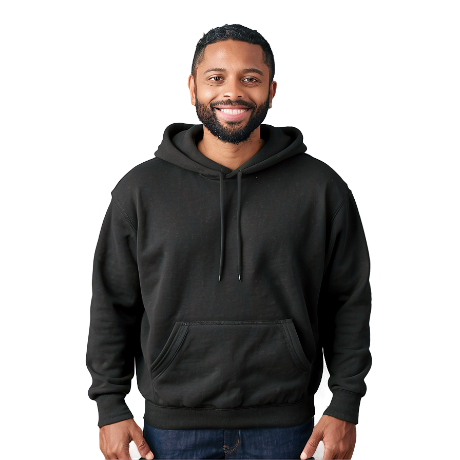 Fleece-lined Black Sweatshirt Comfort Png Pow95