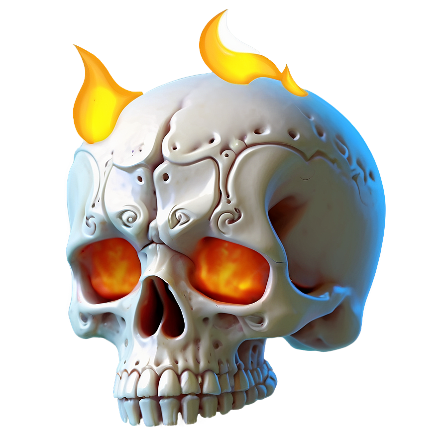 Flickering Flame Skull Png Xwf10