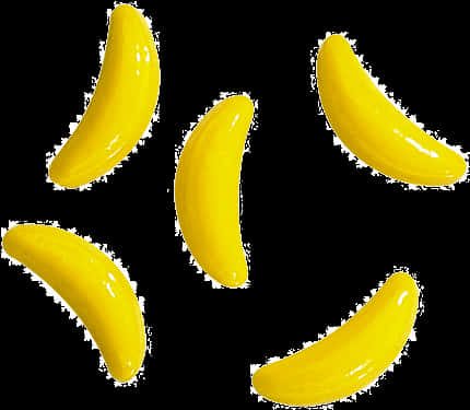 Floating Bananas Black Background