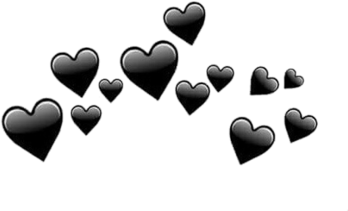 Floating Black Hearts Pattern