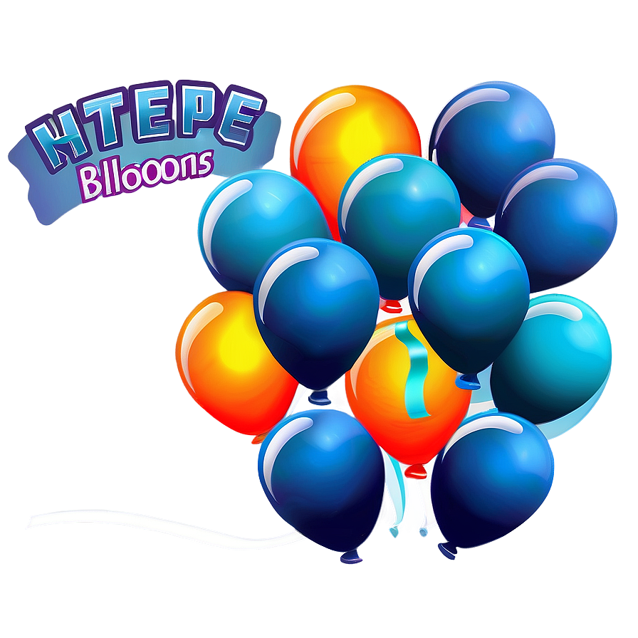 Floating Blue Balloons Png 1