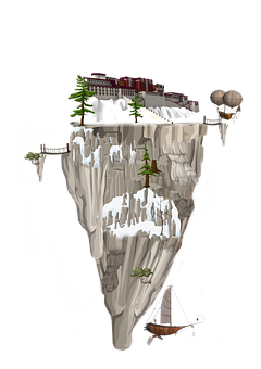 Floating Fantasy City Iceberg