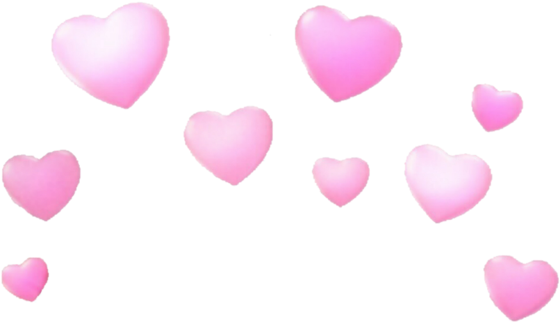 Floating Pink Hearts Transparent Background