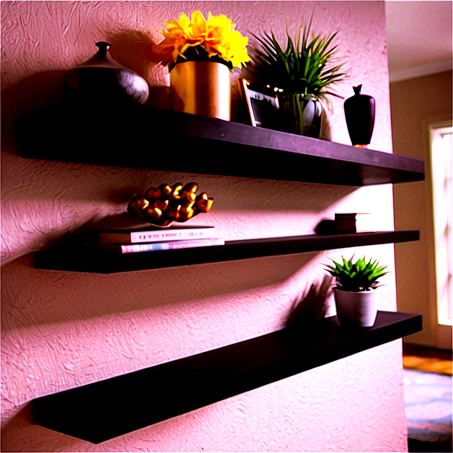 Floating Shelves In Hallway Png 06132024