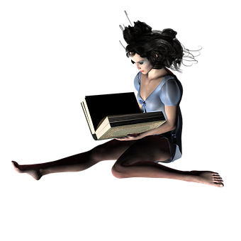 Floating Woman Reading Book