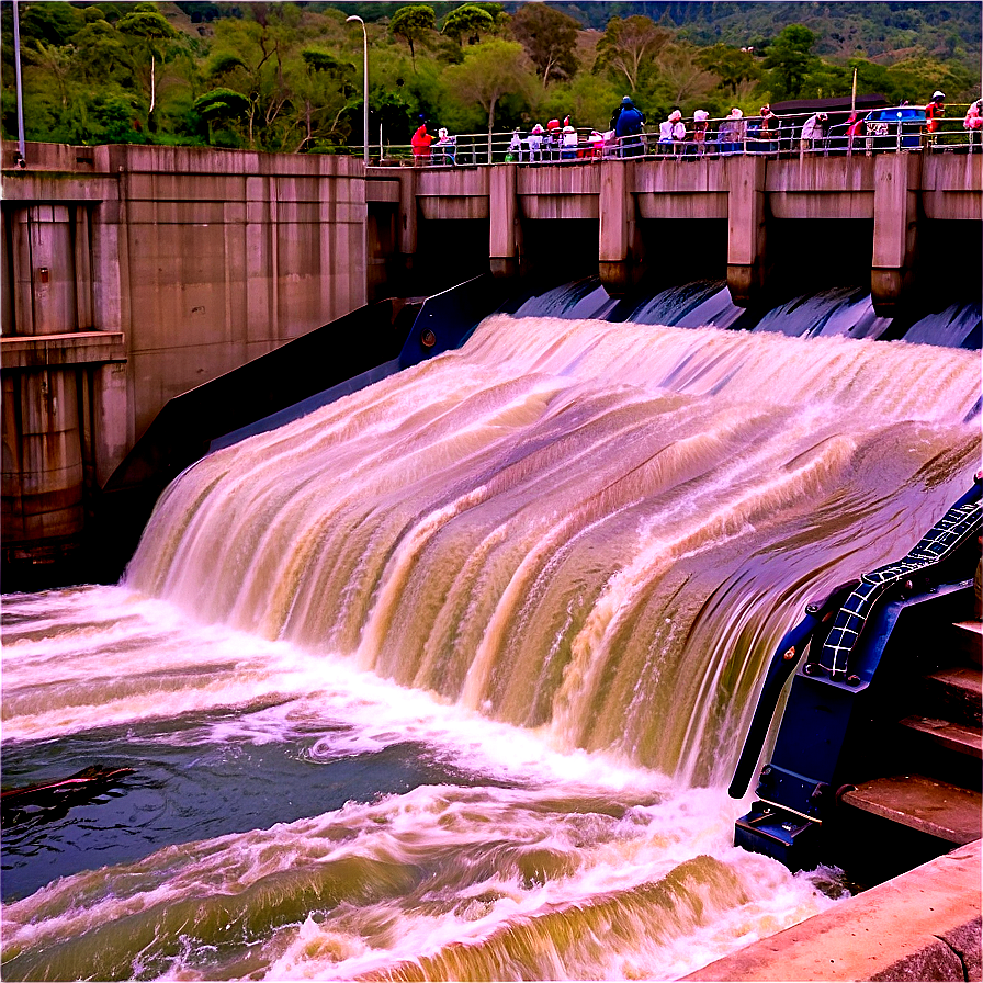 Floodgate Release At Dam Png 4