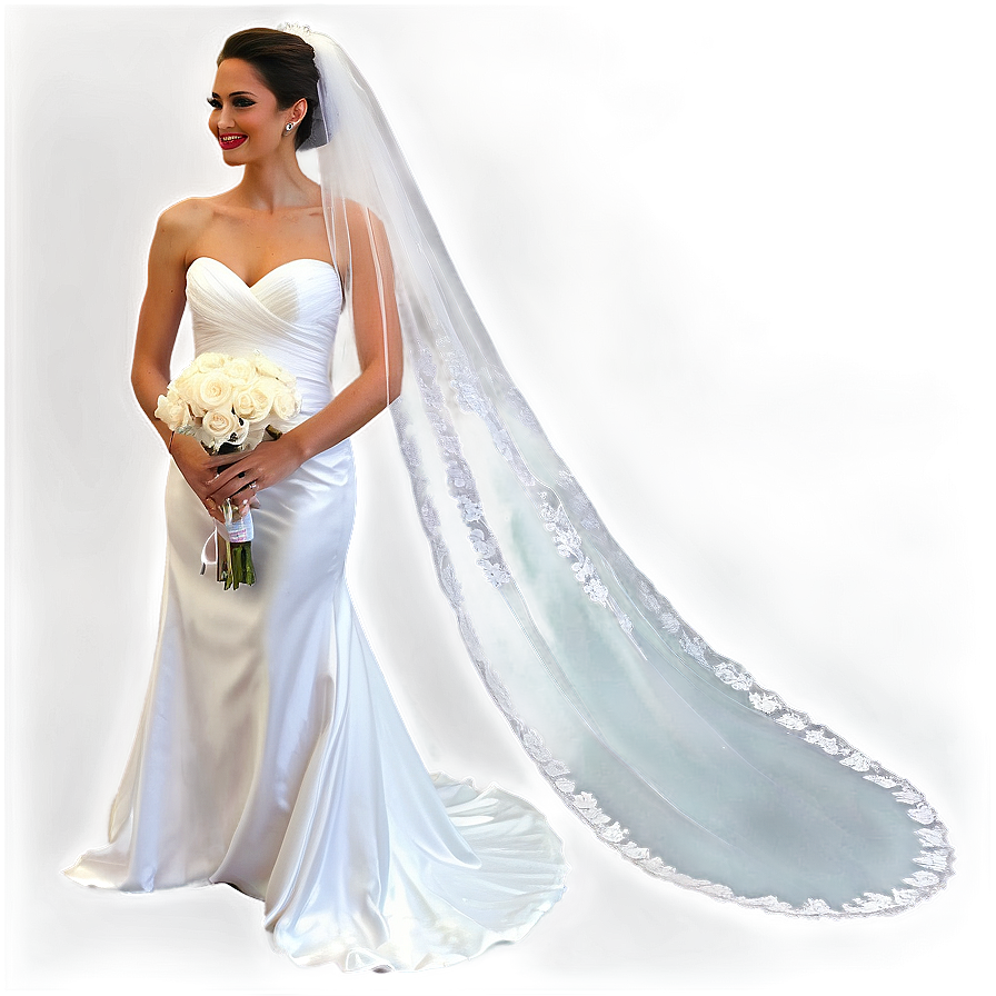 Floor Length Bridal Veil Png 06272024