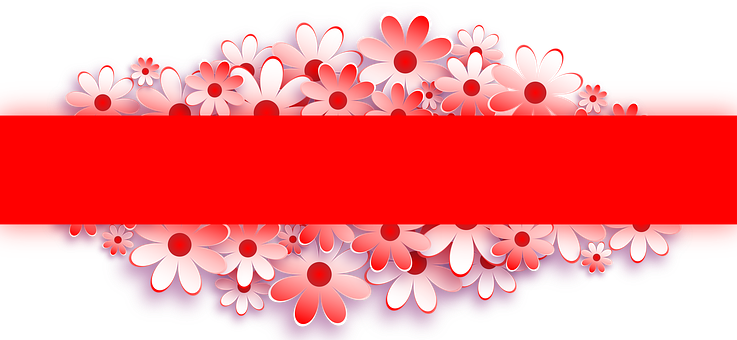 Floral Banner Red Stripe