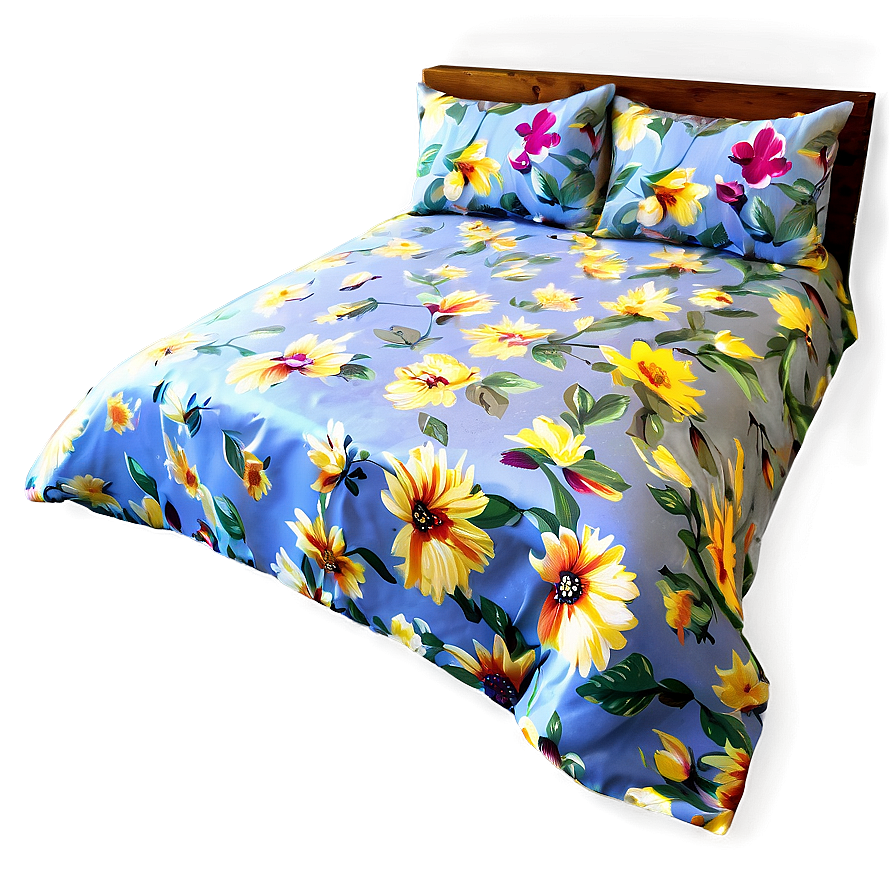 Floral Bed Sheet Png Frg