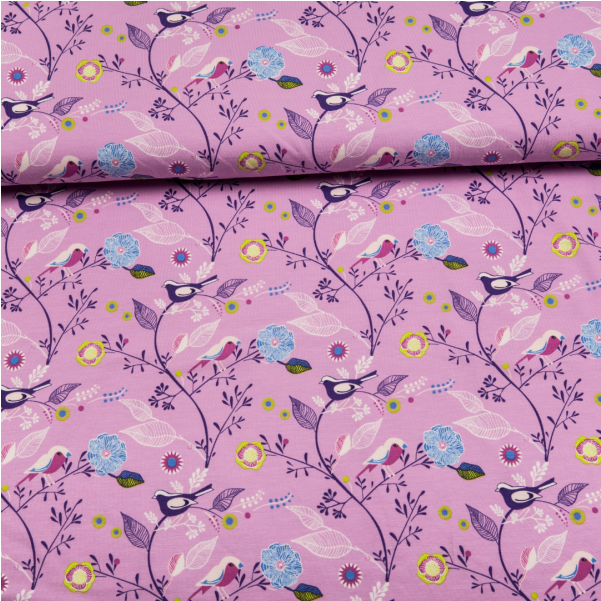 Floral Bird Pattern Fabric