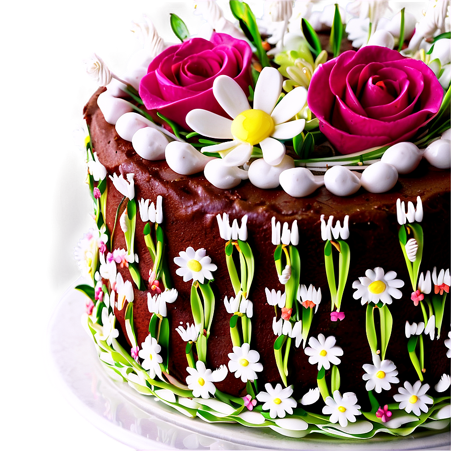 Floral Birthday Cake Png 05042024