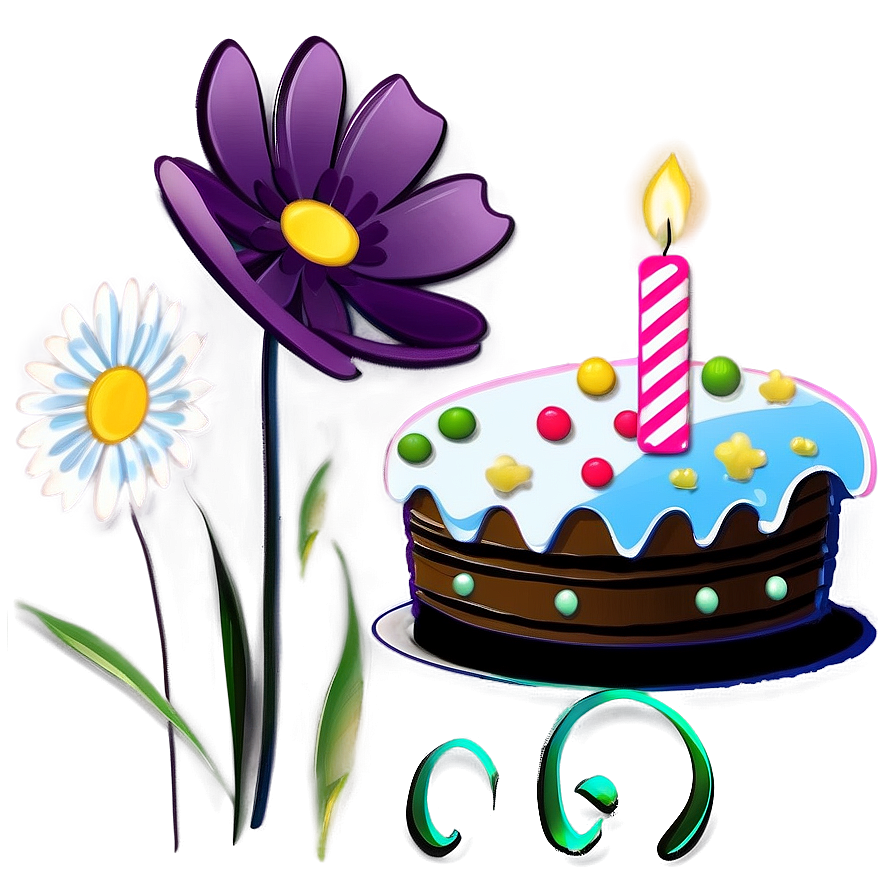 Floral Birthday Card Design Png 49