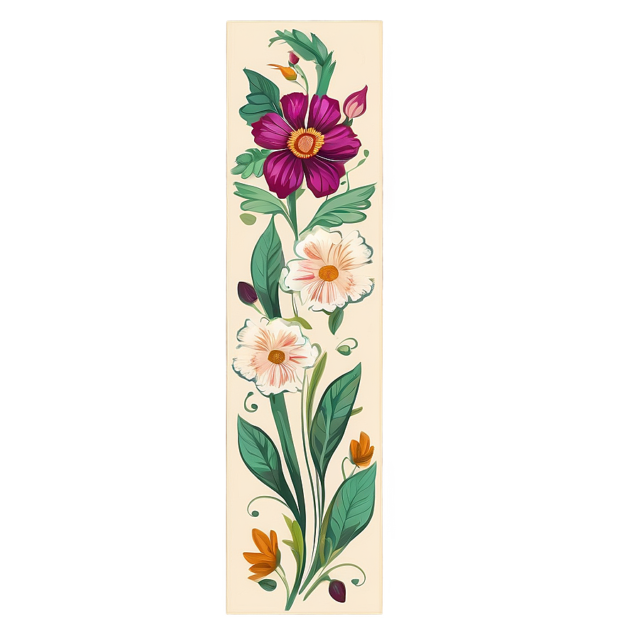 Floral Bookmark Design Png 05062024