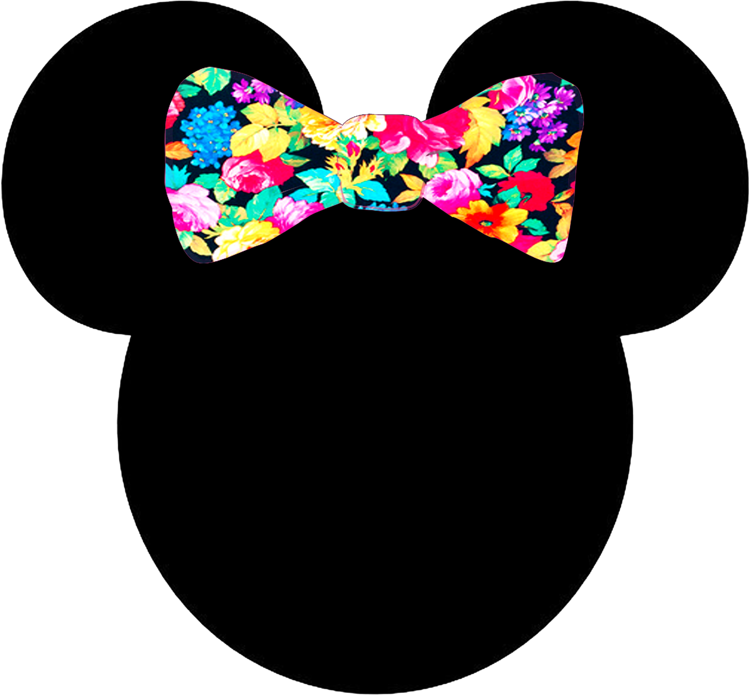 Floral Bow Minnie Silhouette