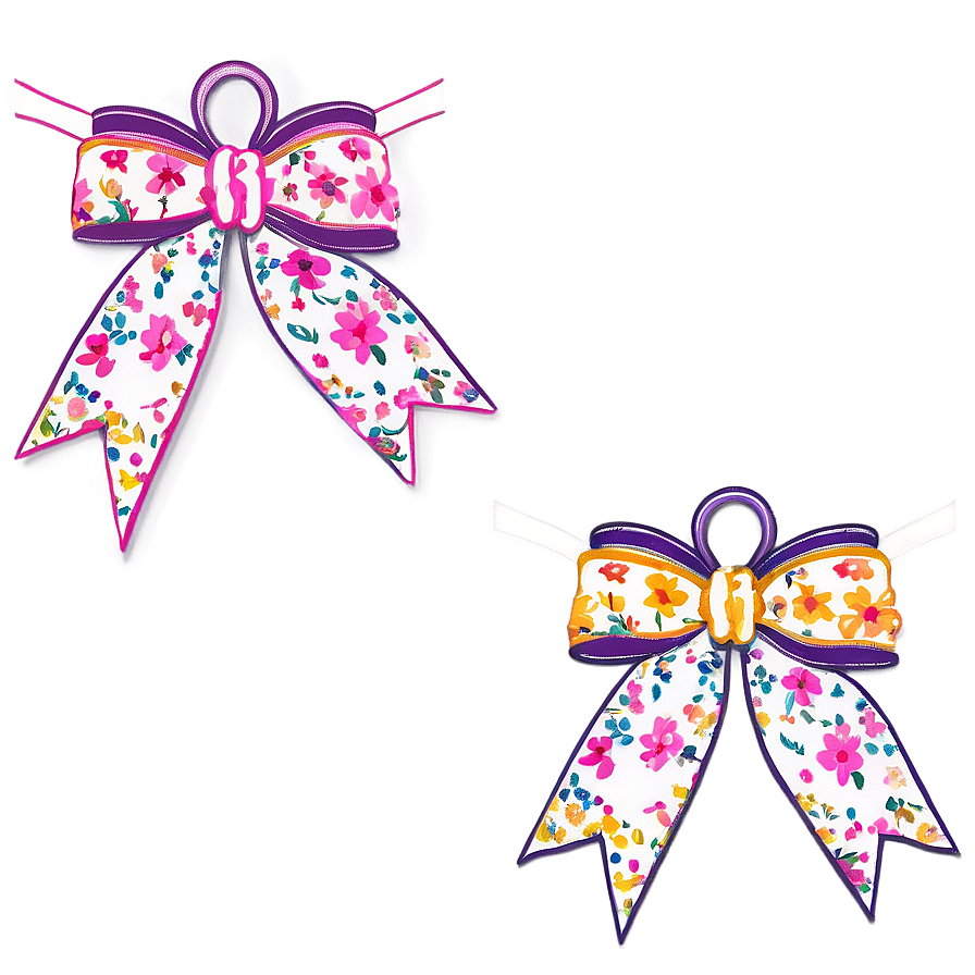 Floral Cheer Bow Png 30