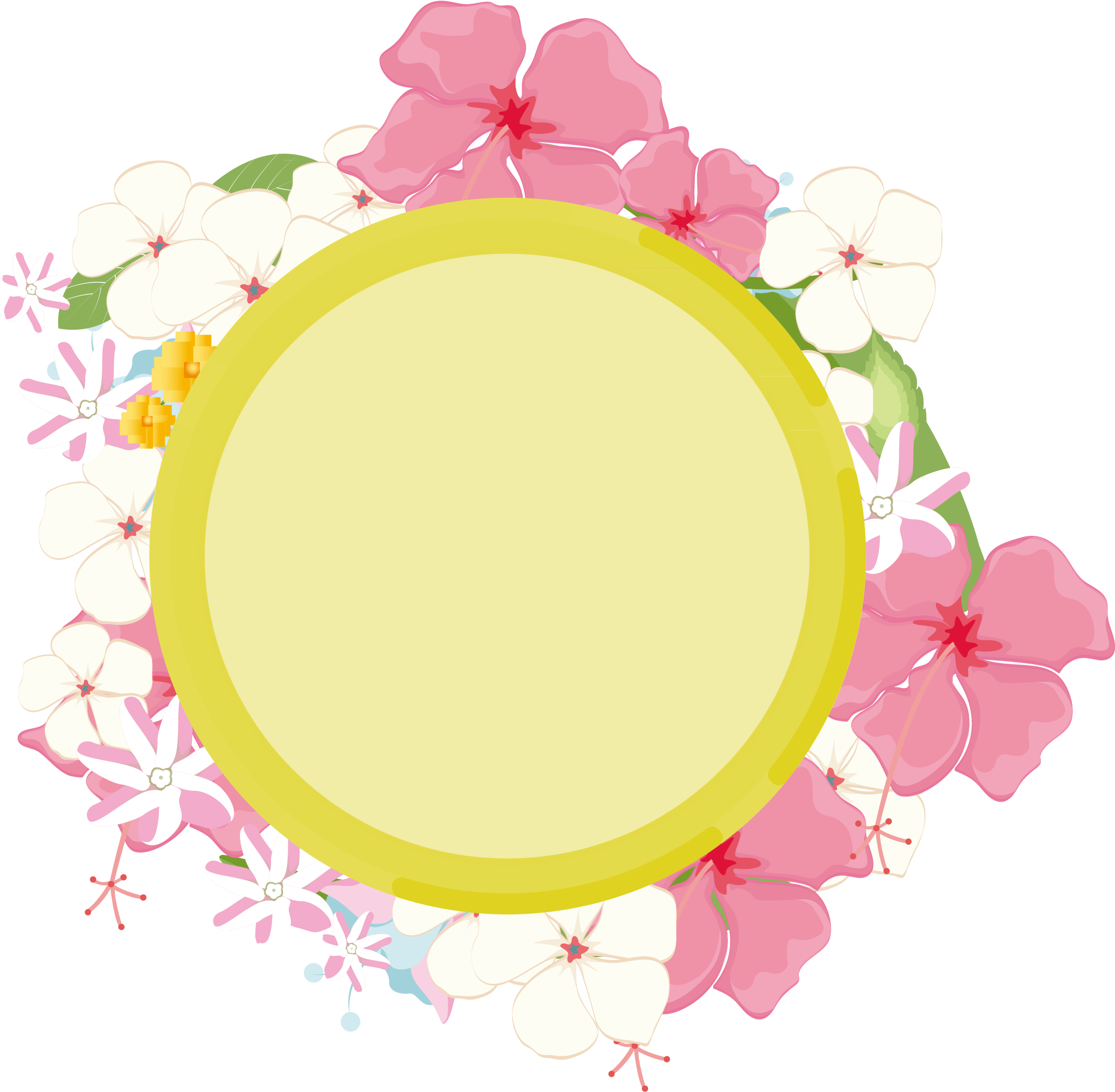 Floral_ Circle_ Frame_ Vector