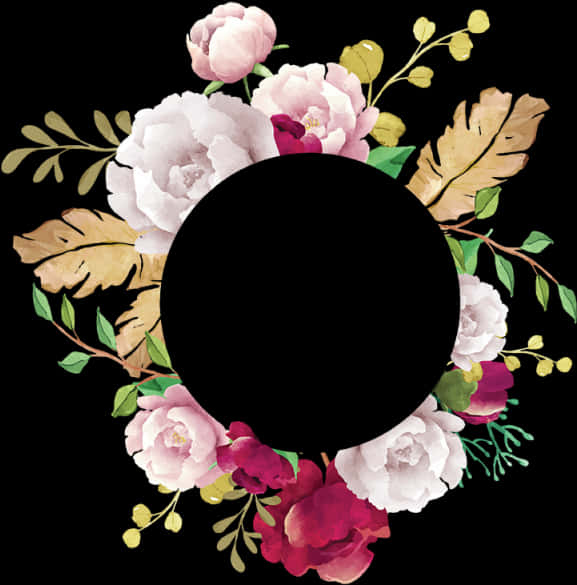 Floral_ Circle_ Frame_ Vector