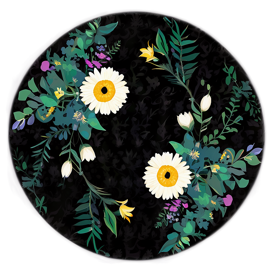 Floral Circle Sticker Png 06282024