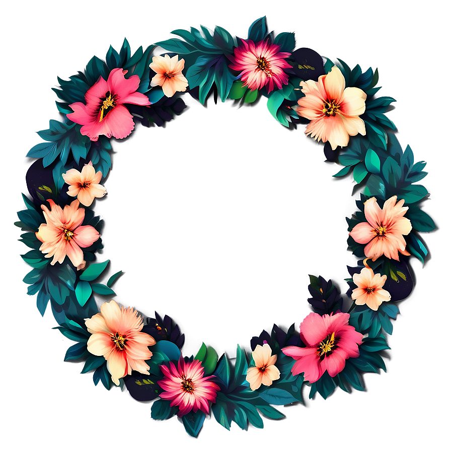 Floral Circle Sticker Png 51