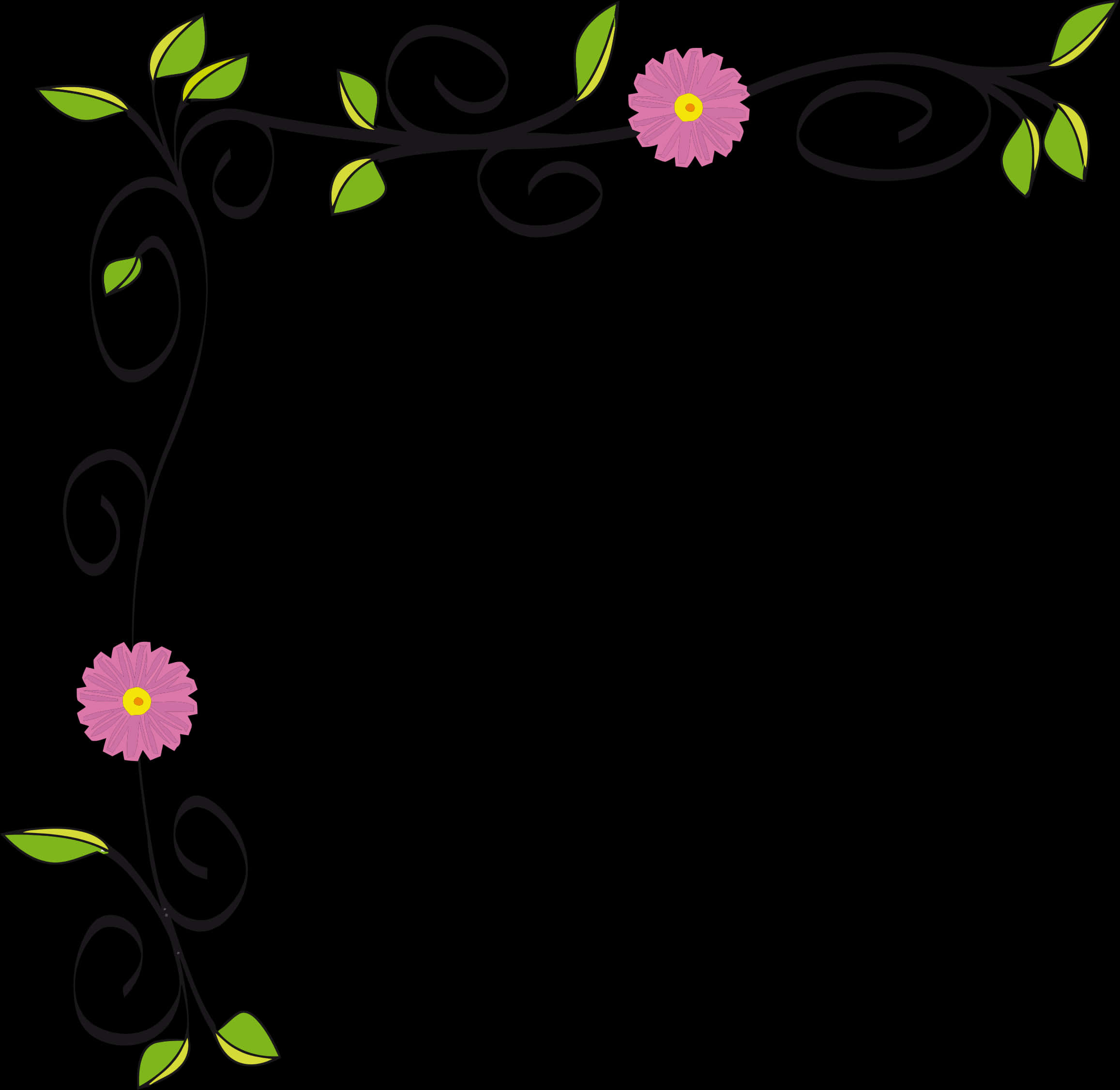 Floral Corner Border Design