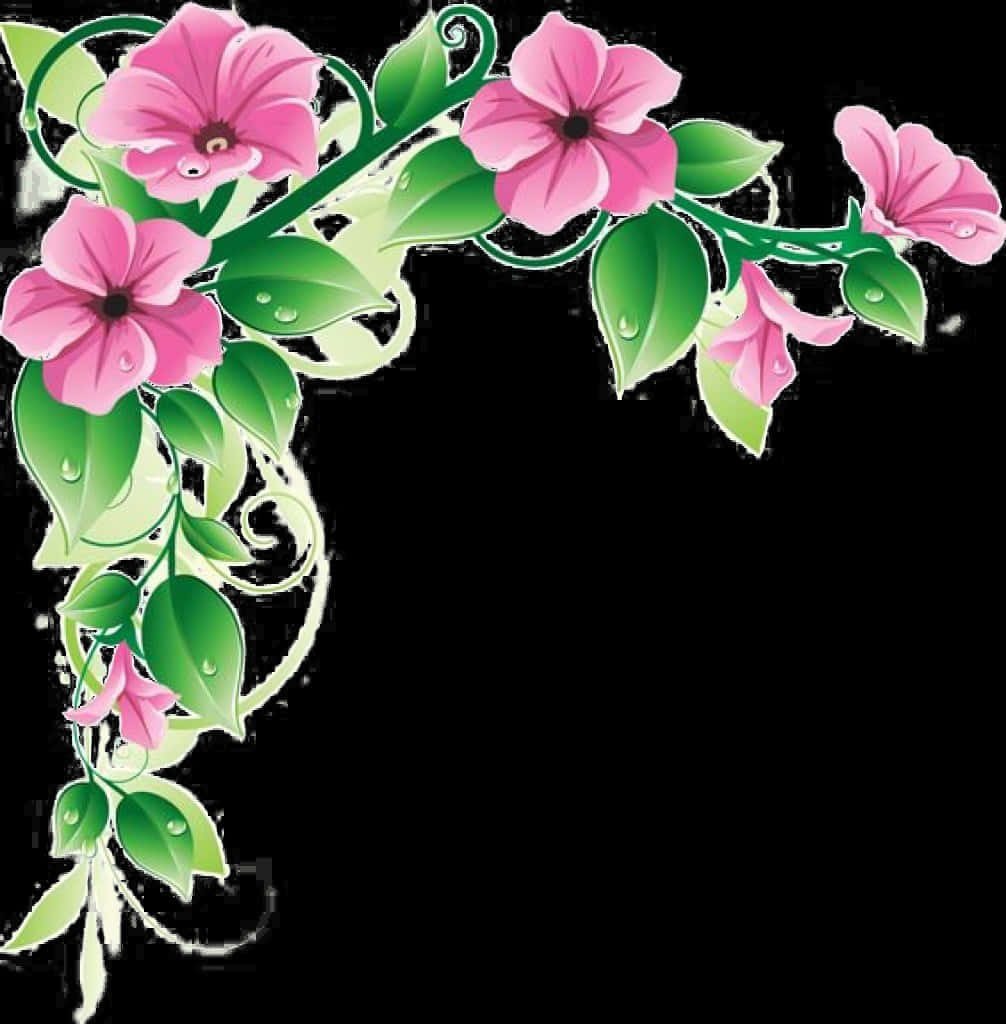 Floral Corner Design Graphic