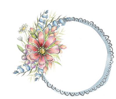 Floral_ Crescent_ Moon_ Illustration