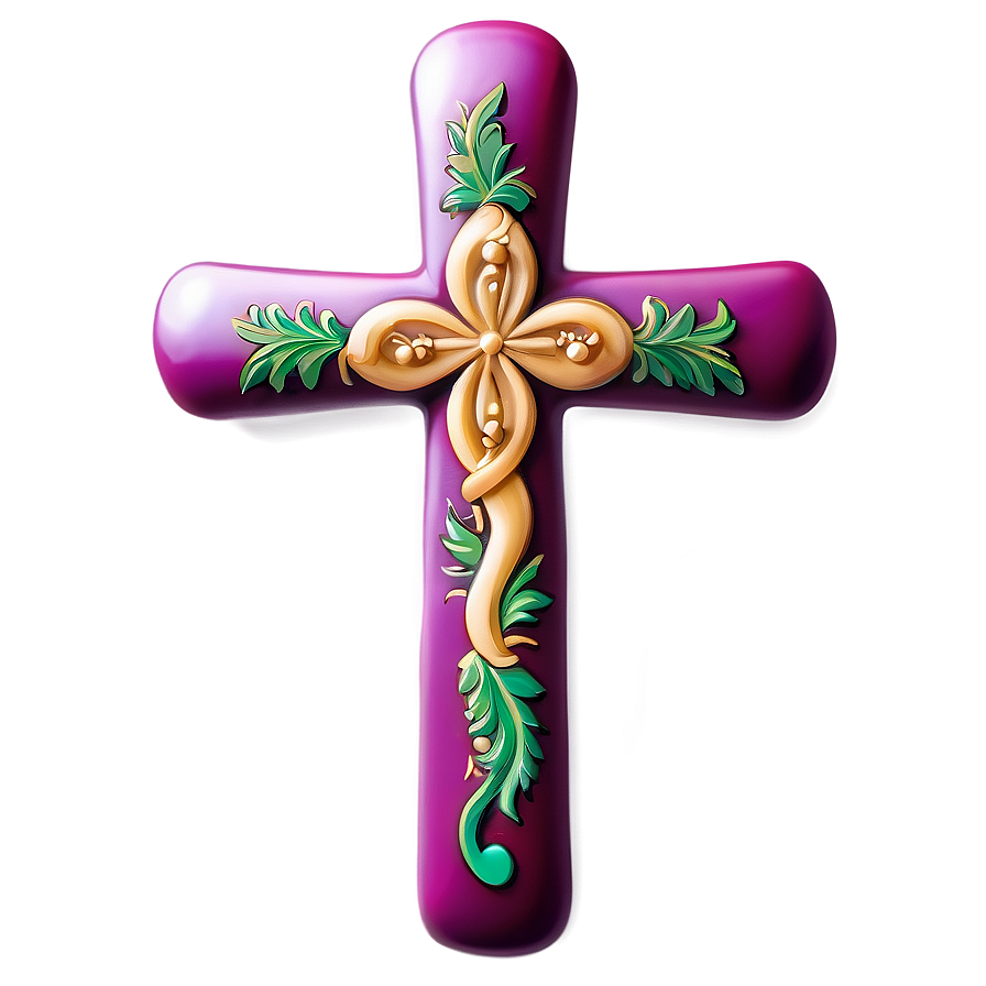 Floral Cross Motif Png Lmx