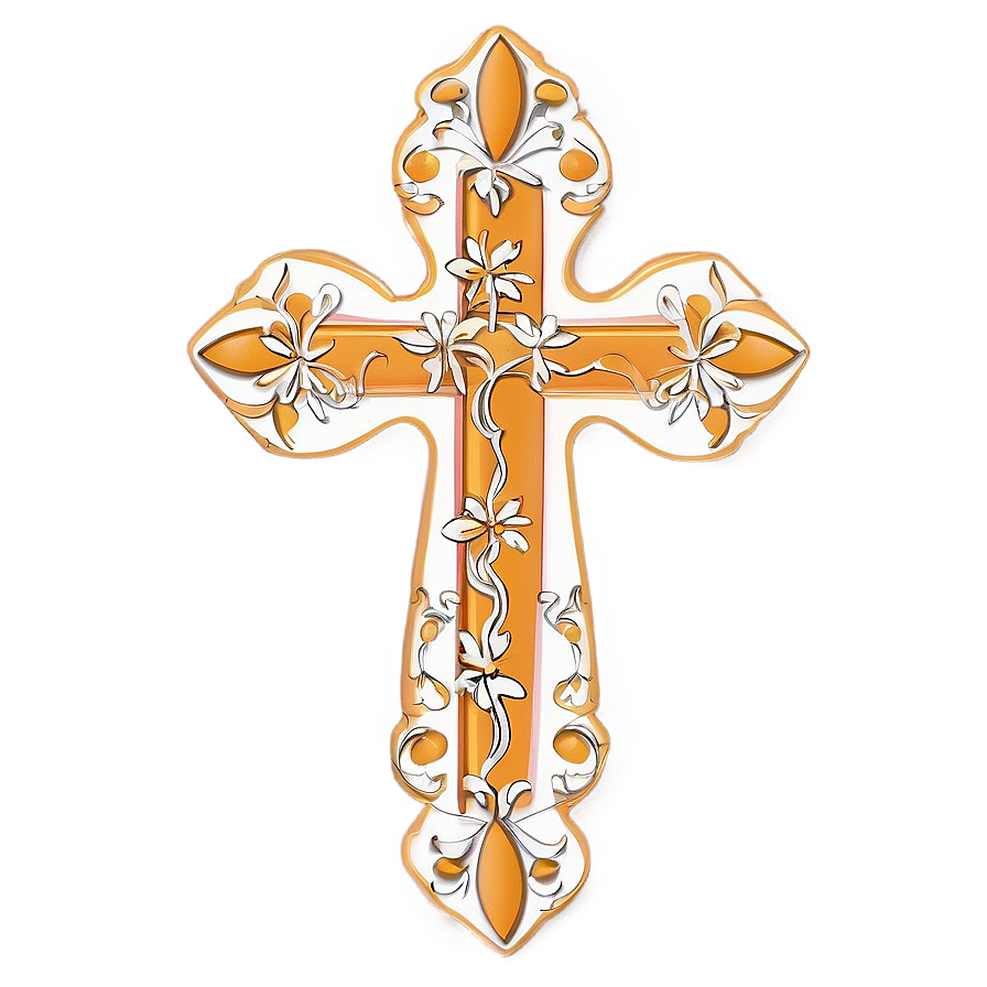 Floral Cross Motif Png Pwr30