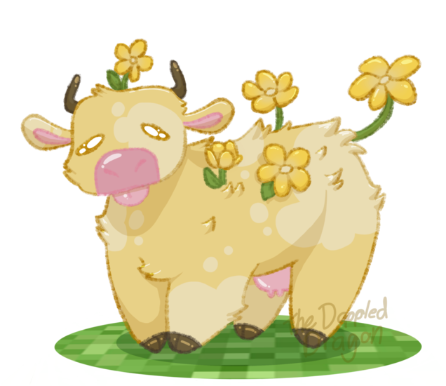 Floral Crowned Cartoon Cow