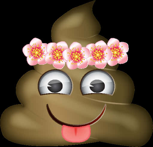 Floral Crowned Poop Emoji