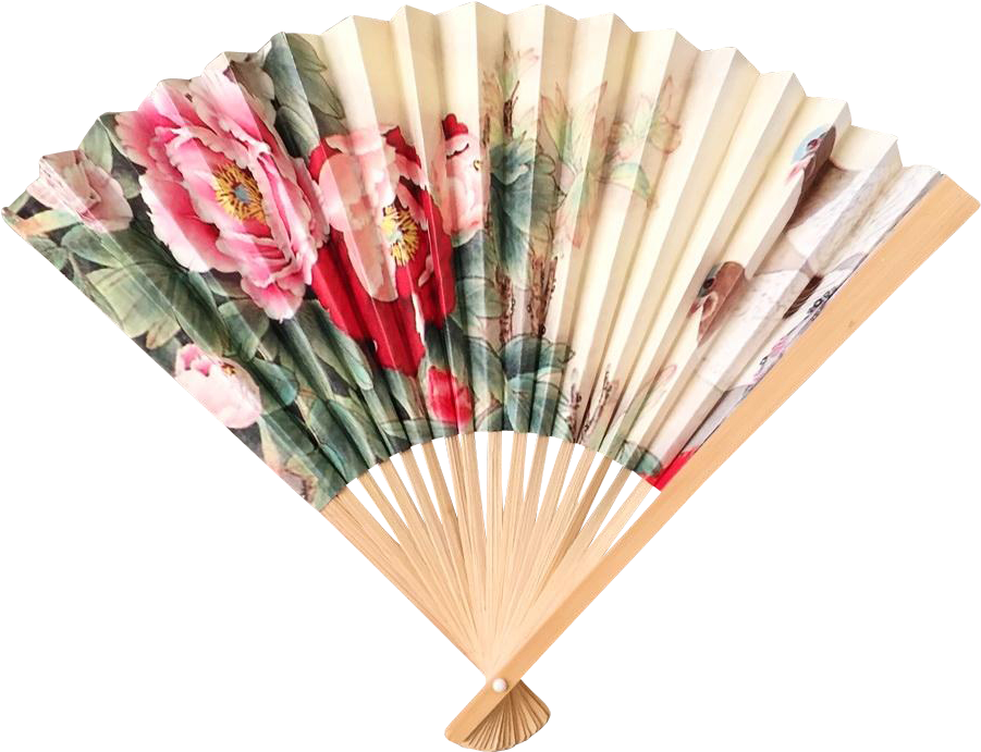 Floral Decorated Handheld Fan