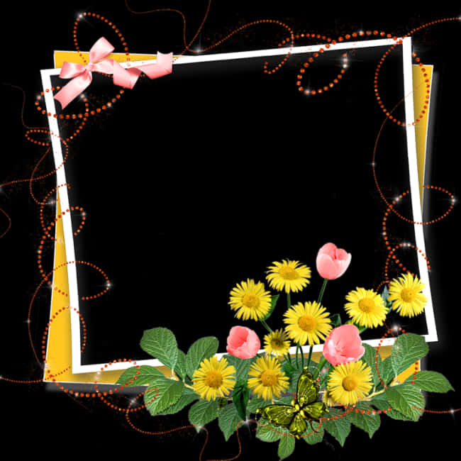 Floral Decorated Photo Frame