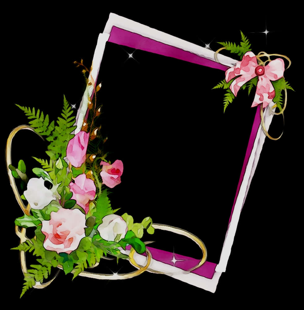 Floral Decorated Photo Frame