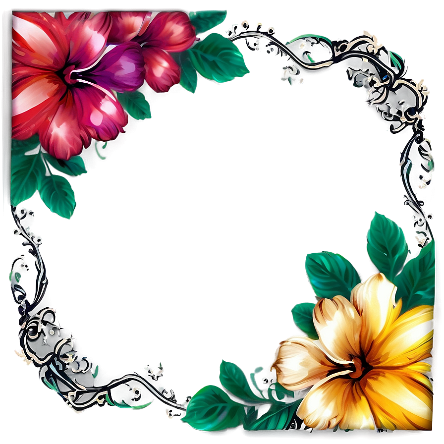 Floral Decorative Frame Png Ihl39