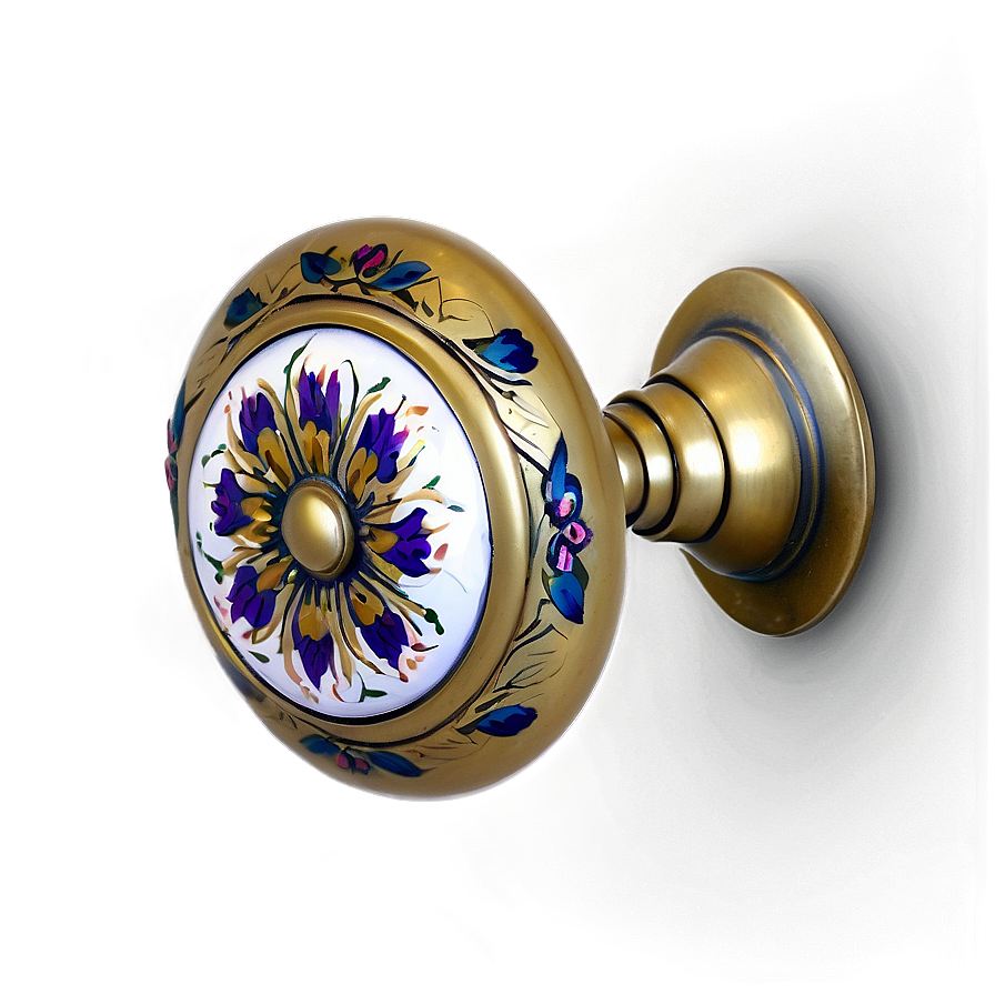 Floral Design Doorknob Png 06272024