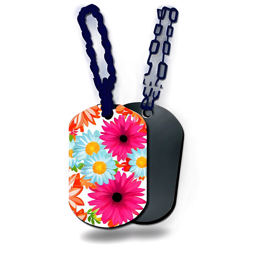 Floral Dog Tags Png Xof