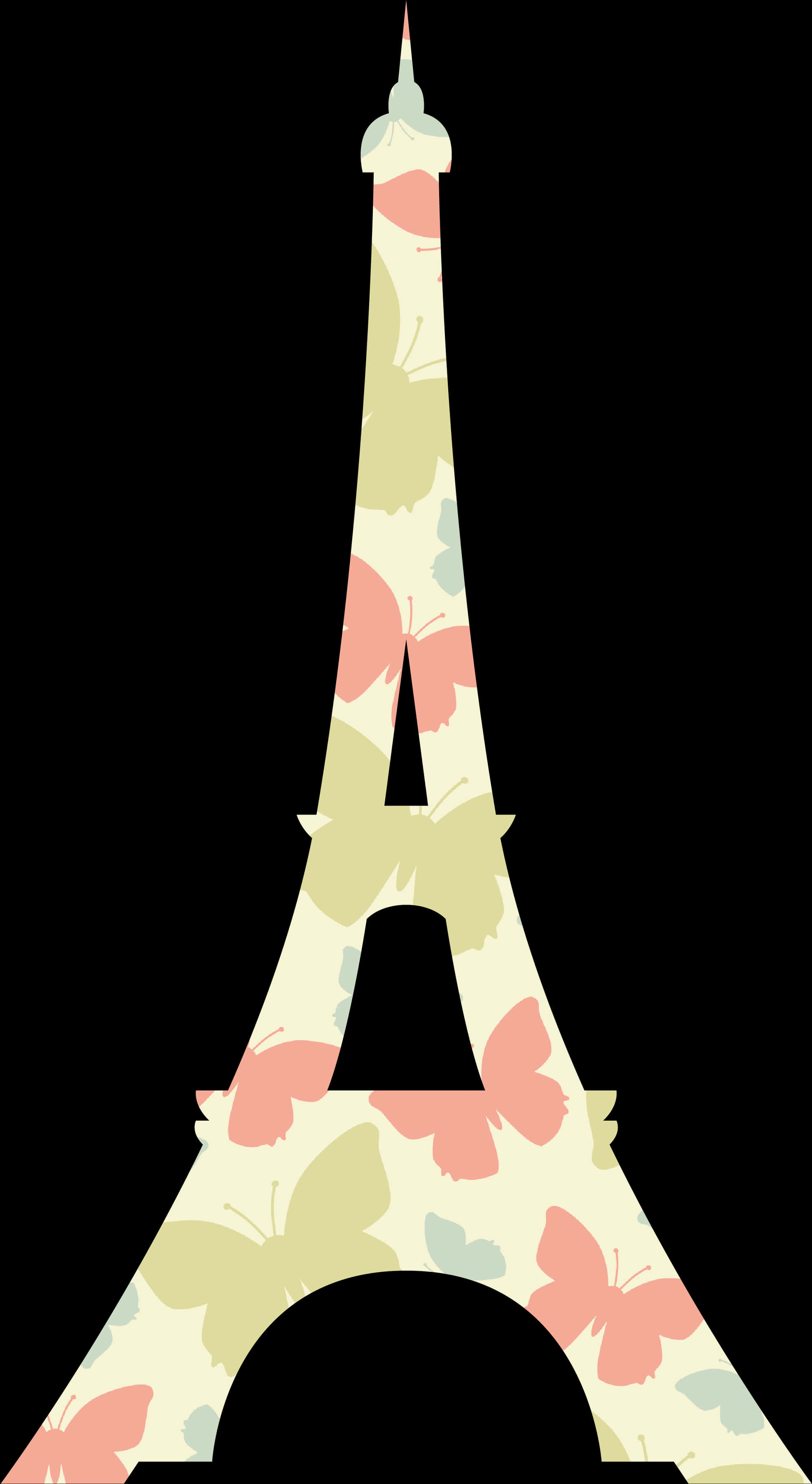 Floral Eiffel Tower Illustration