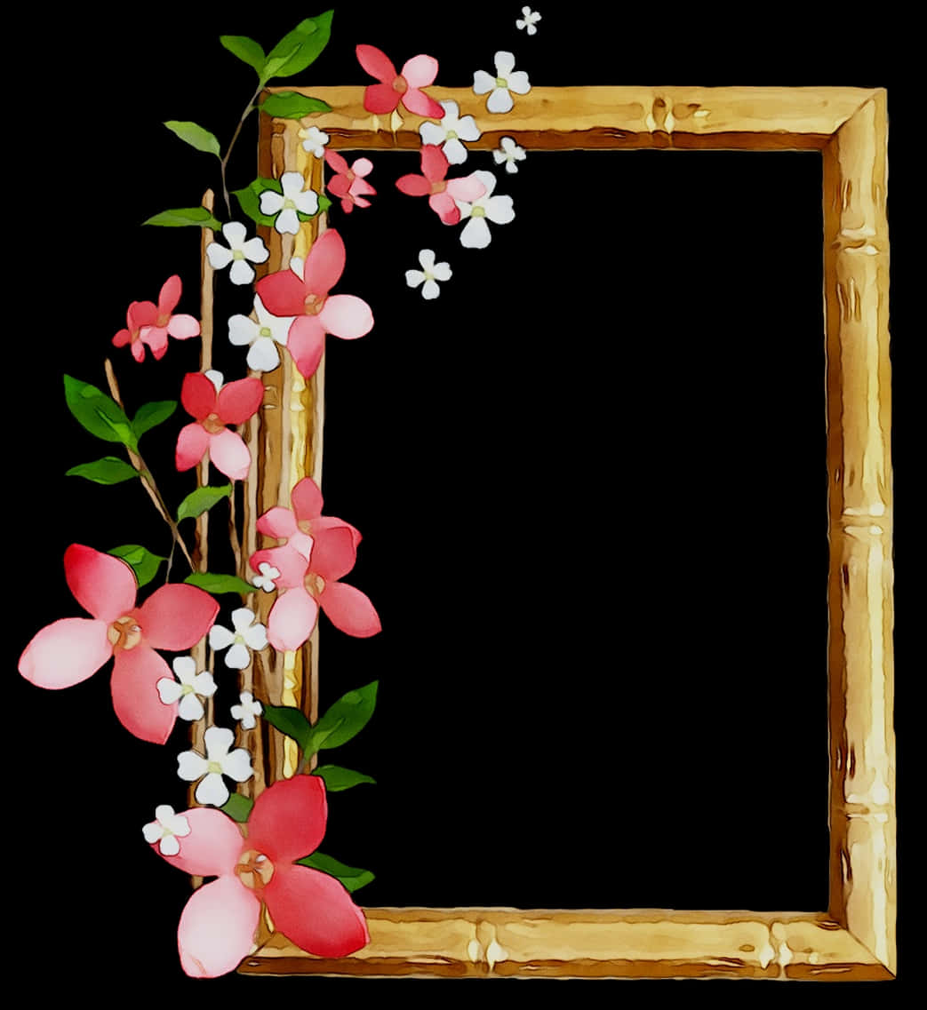 Floral Embellished Wooden Frame