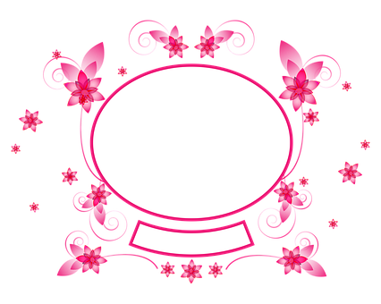 Floral Frame Black Background